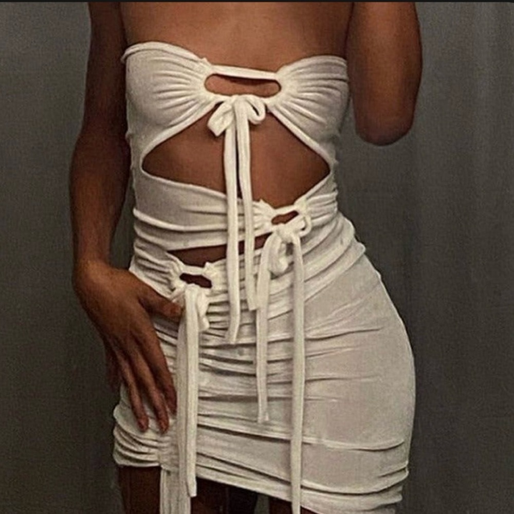 White Cut Out Dress